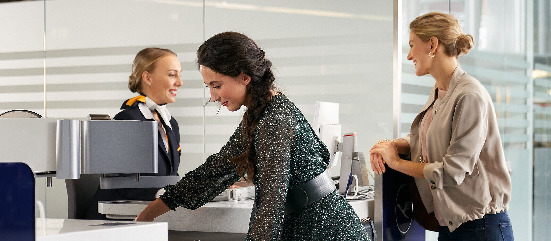 Check-in at the airport with luggage drop-off